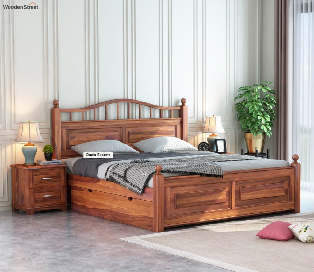 Madison Sheesham Wood King Size Bed With Storage – Oasis Exports