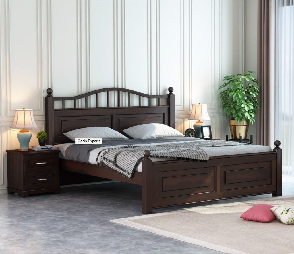 Madison Sheesham Wood King Size Bed Without Storage – Oasis Exports